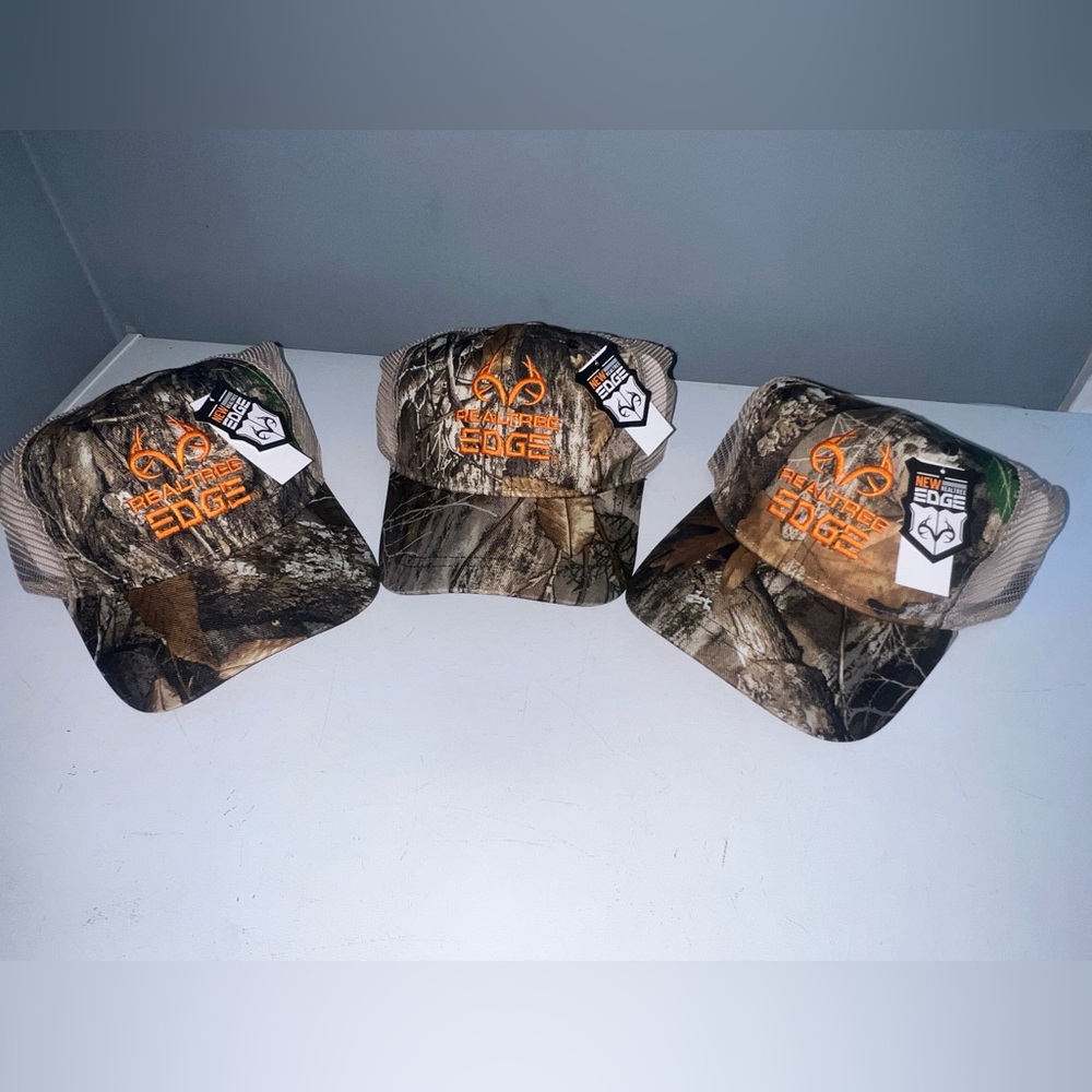 Realtree Edge Camouflage Caps with Orange Logo